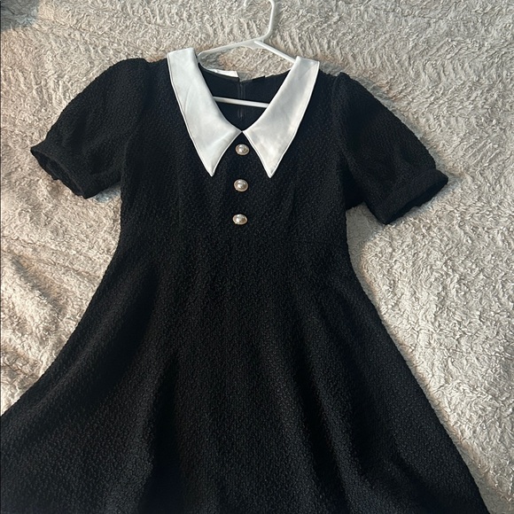 Classic Black Dress with White Collar - Picture 15 of 16